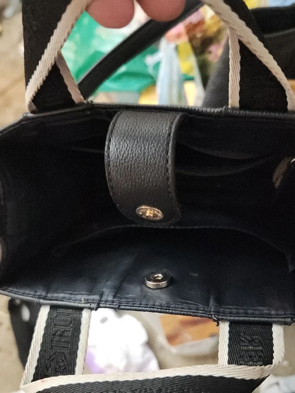 Tommy Hilfiger Black Crossbody Bag with White Stripe Detailing